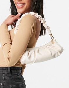 Белая сумка на плечо с присборенным ремешком EGO-Белый ЭГО