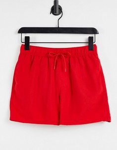 Красные короткие шорты для плавания ASOS DESIGN-Красный