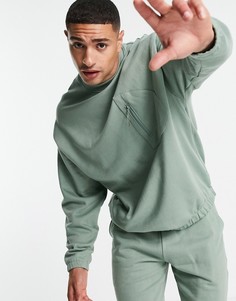 Зеленый свитшот в стиле oversized с акцентным карманом от комплекта ASOS DESIGN-Зеленый цвет
