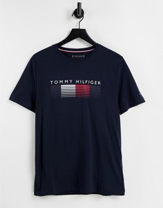 Темно-синяя футболка с логотипом Tommy Hilfiger-Темно-синий
