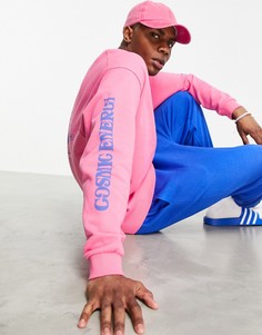 Яркий oversized-свитшот с принтами (от комплекта) ASOS DESIGN-Розовый цвет