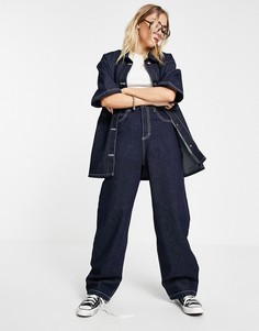 Свободные джинсы из необработанного денима (от комплекта) Topshop-Голубой