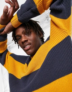 Вязаный джемпер с полосками в рубчик ASOS DESIGN-Multi