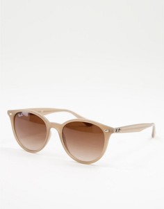 Круглые солнцезащитные очки унисекс в бежевой оправе Ray-Ban 0RB4305-Светло-бежевый цвет