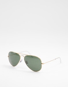 Солнцезащитные очки-авиаторы в золотистой оправе в стиле унисекс Ray-Ban 0RB3025-Золотистый