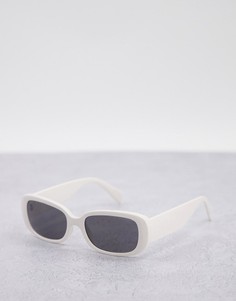 Светлые солнцезащитные очки в прямоугольной оправе Weekday Run-Белый