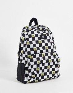 Рюкзак в черно-белую шахматную клетку Vans X Spongebob Old Skool IIII-Черный цвет