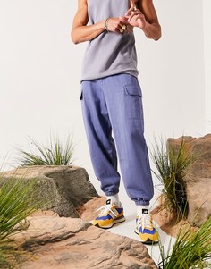 Суженные книзу oversized-брюки ASOS DESIGN-Голубой