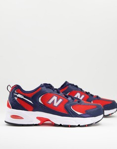 Красные кроссовки с вставками темно-синего цвета New Balance 530-Красный