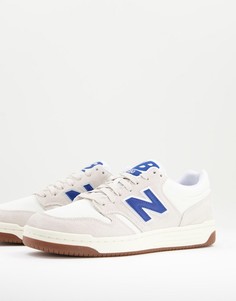 Белые кроссовки с синими вставками New Balance 480-Белый