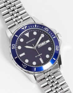 Мужские часы-браслет с синим циферблатом Sekonda-Серебристый