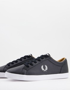 Черные кожаные кеды с логотипом Fred Perry-Черный цвет