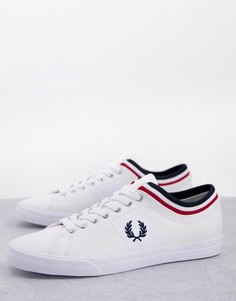 Белые кроссовки из саржи с кантом на манжетах Fred Perry Underspin-Белый