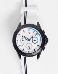 Мужские часы с белым силиконовым ремешком Tommy Hilfiger 1791862-Белый
