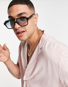 Солнцезащитные очки в черной оправе с градиентными линзами ASOS DESIGN Navigator-Черный цвет