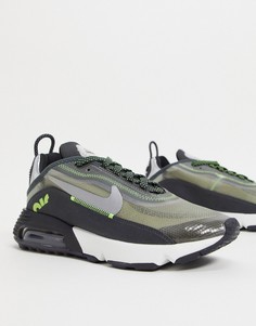 Черные кроссовки с зелеными вставками Nike Air Max 2090-Черный