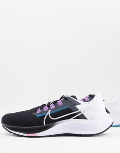 Черно-белые кроссовки Nike Running Air Zoom Pegasus 38-Черный цвет
