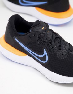 Черные/синие кроссовки Nike Running Renew Run-Черный цвет