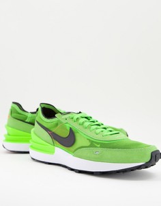 Неоново-зеленые сетчатые кроссовки Nike Waffle One-Зеленый цвет