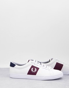 Белые саржевые кроссовки с логотипом на ярлычке Fred Perry Underspin-Белый