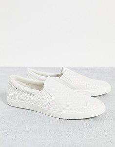 Белые плетеные кеды-слипоны ASOS DESIGN-Белый