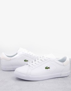 Белые кроссовки с логотипом крокодила Lacoste Powercourt-Белый