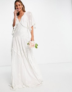 Свадебное платье из сетчатой ткани добби с вышивкой ASOS EDITION Jessica-Белый