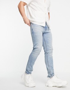Голубые джинсы скинни в винтажном стиле американской классики ASOS DESIGN Cone Mill Denim-Голубой