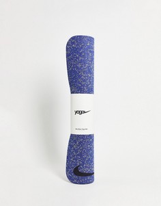 Синий коврик для занятий йогой толщиной 4 мм с логотипом-галочкой Nike-Голубой