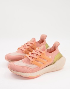 Персиковые кроссовки adidas Ultraboost 21-Оранжевый цвет