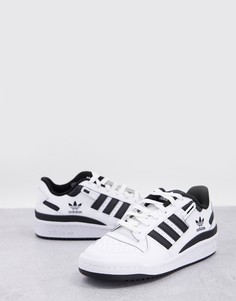 Белые низкие кроссовки с черными вставками adidas Originals Forum-Белый