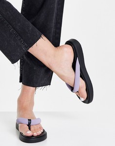 Сиреневые шлепанцы на массивной подошве с перемычкой между пальцами Topshop Pharo-Фиолетовый цвет