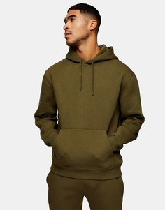 Худи оливкового цвета Topman-Зеленый цвет