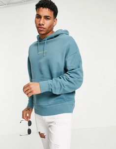 Худи синего выбеленного цвета с принтом "Venice Beach" Topman-Зеленый