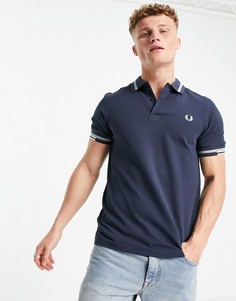 Темно-синяя футболка поло с окантовкой Fred Perry-Темно-синий