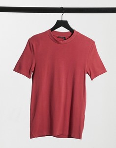 Красная футболка облегающего кроя из смешанного органического хлопка ASOS DESIGN-Красный