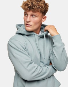 Худи классического кроя голубого цвета Topman-Зеленый цвет