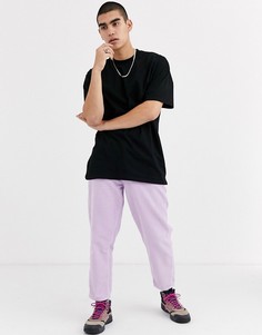 Черная удлиненная oversized-футболка из органического хлопка с круглым вырезом ASOS DESIGN-Черный цвет