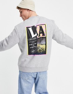 Серый свитшот с принтом "Discovery" Topman