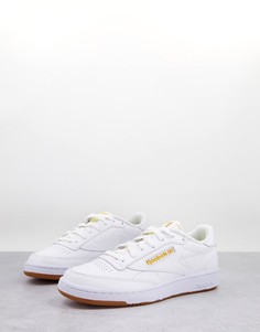 Белые/золотистые кроссовки Reebok Club C 85-Белый