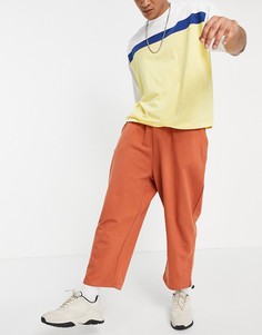 Коричневые джоггеры в стиле oversized из органического хлопка с фиксаторами от комплекта ASOS DESIGN-Коричневый цвет