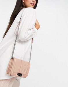 Стеганая сумка на плечо светло-коричневого цвета Rebecca Minkoff-Коричневый цвет