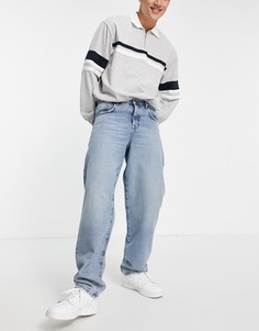 Выбеленные мешковатые джинсы из органического хлопка в винтажном стиле ASOS DESIGN-Голубой