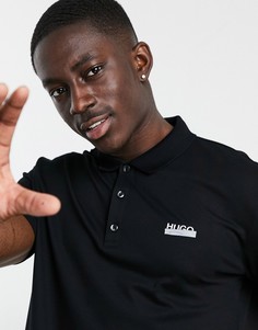 Белая футболка поло с логотипом HUGO Dovoy-Черный цвет