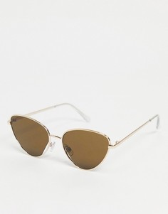 Большие солнцезащитные очки в оправе «кошачий глаз» Madein-Золотистый Madein.