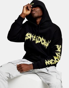 Черный худи с принтом "Shadow" Topman