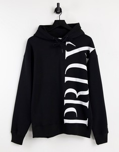 Худи черного цвета с фирменным принтом "PRDX" сбоку Topman-Черный цвет