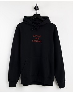 Черный худи с вышивкой "Greatness" Topman-Черный цвет