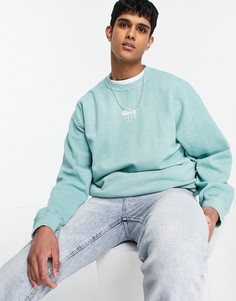 Шалфейно-зеленый свитшот с принтом "Tokyo" Topman-Зеленый цвет