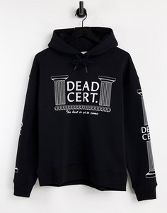 Черный худи с принтом колонн и надписью Dead Topman-Черный цвет
